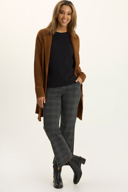 Limus Plaid Pull-On Flare Pant