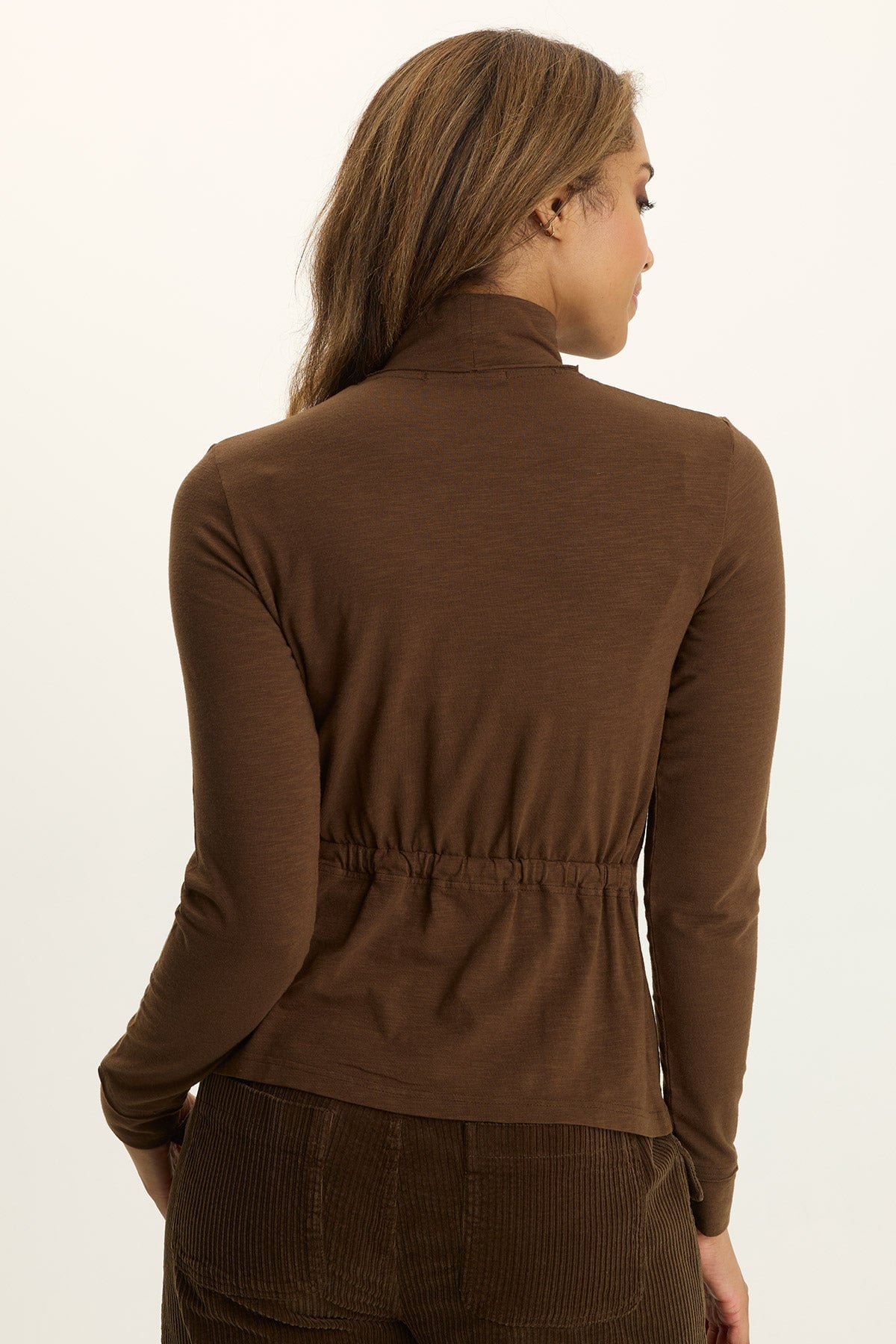 Kari Jersey Mock-Neck Peplum Top