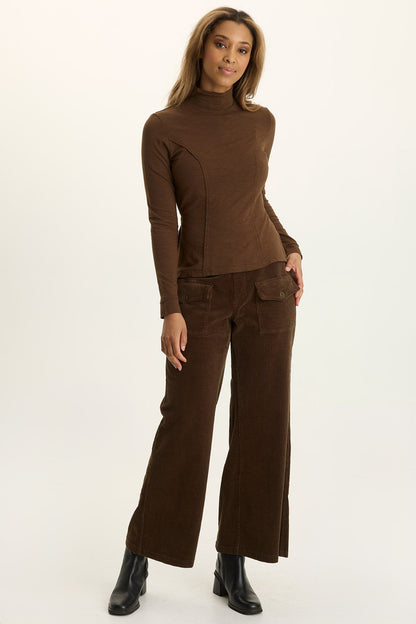 Kari Jersey Mock-Neck Peplum Top