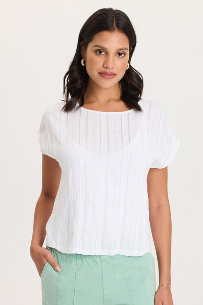 Adgar Textured Stripe/Jersey Tee