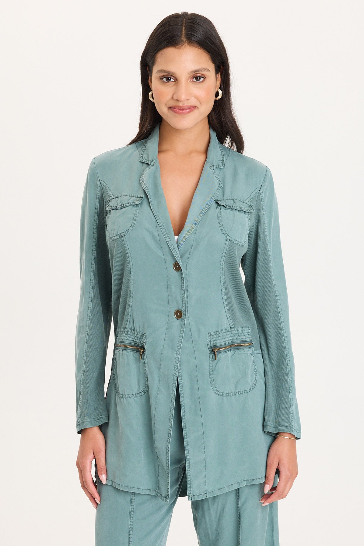 Cutmore Two-Button Long Blazer
