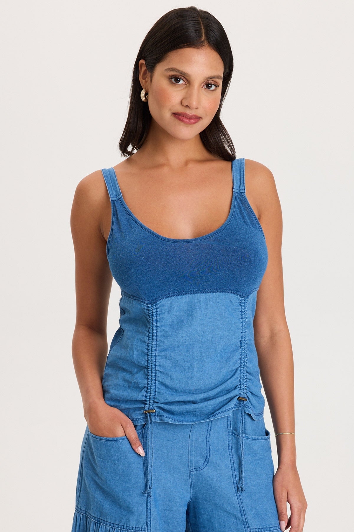 Fife Adjustable Cord Twill/Jersey Tank