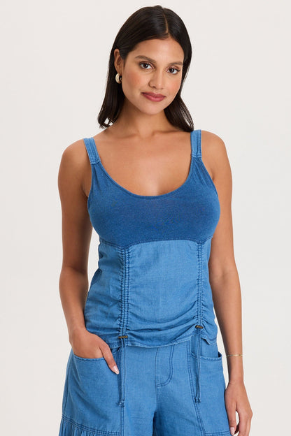 Fife Adjustable Cord Twill/Jersey Tank