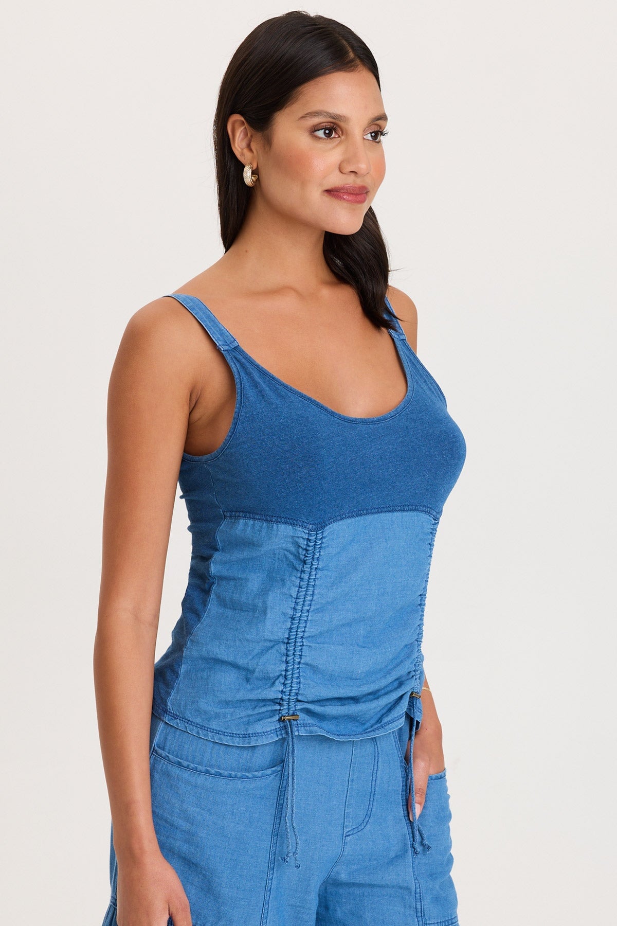 Fife Adjustable Cord Twill/Jersey Tank