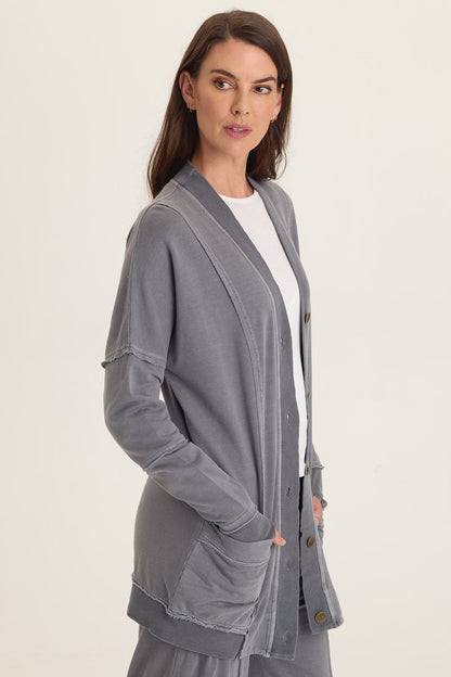 Trude Fleece Button-Up Cardigan