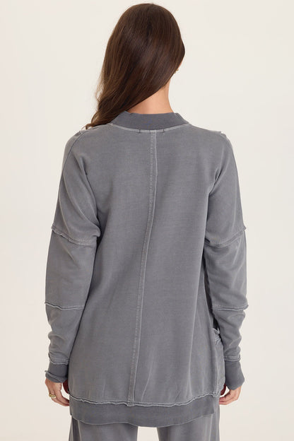 Trude Fleece Button-Up Cardigan