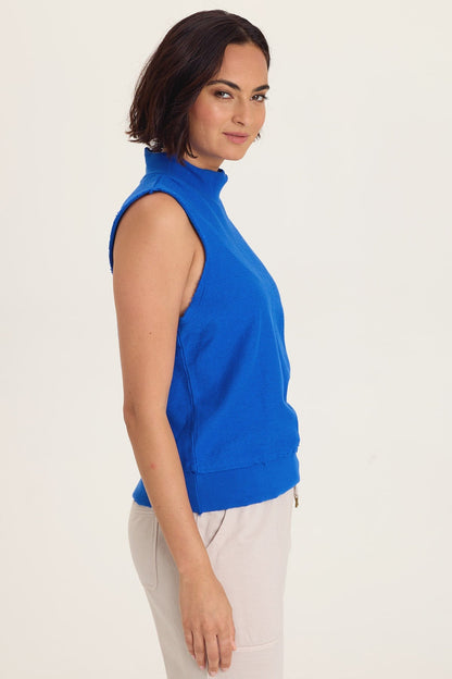 Isolde Mock Neck Crepe Knit Tank