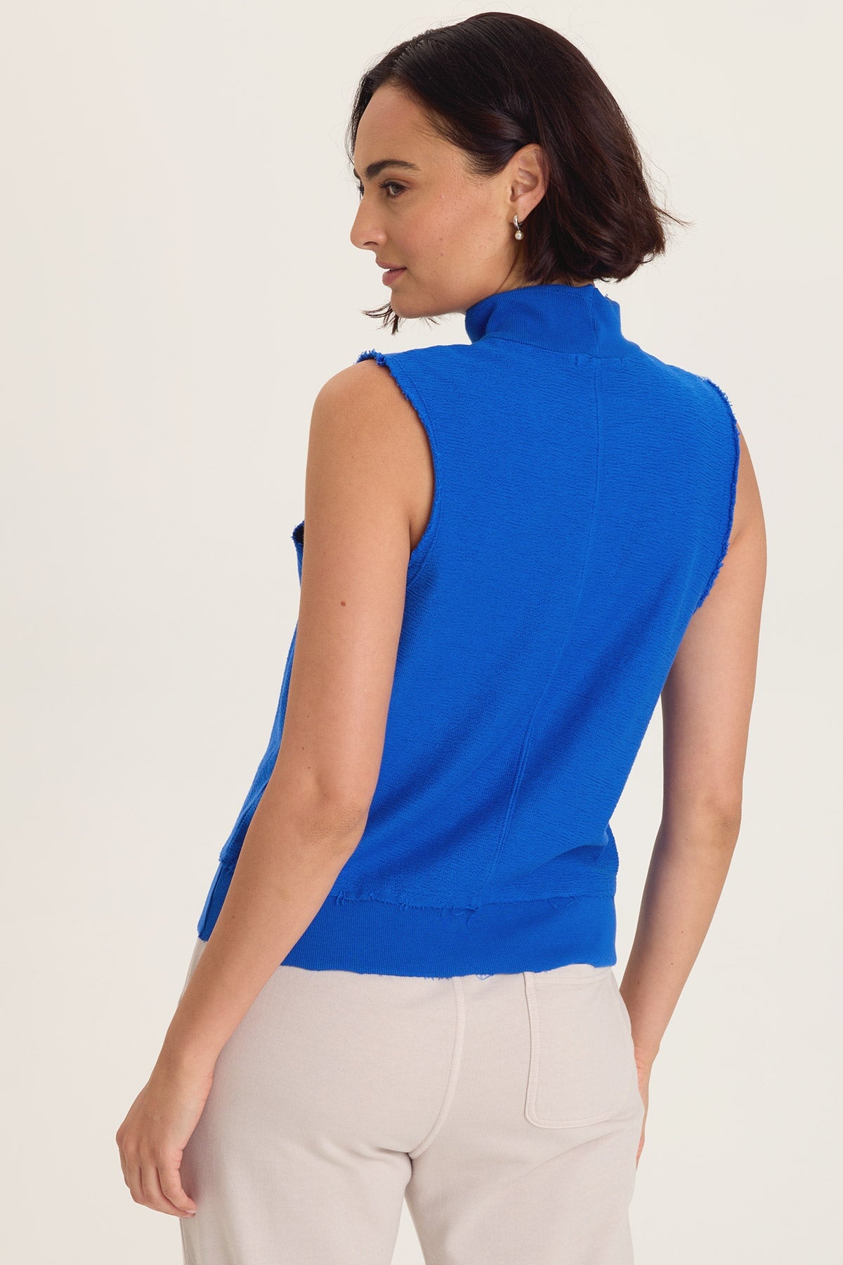 Isolde Mock Neck Crepe Knit Tank