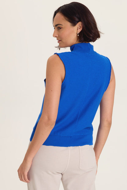 Isolde Mock Neck Crepe Knit Tank