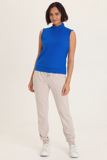 Isolde Mock Neck Crepe Knit Tank