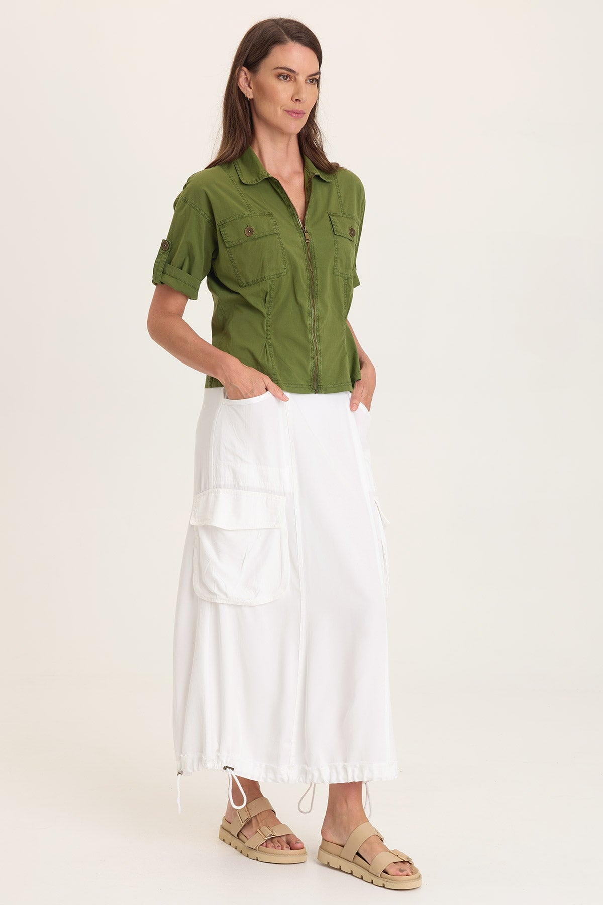 Tammen Dart Tucks Poplin Shacket