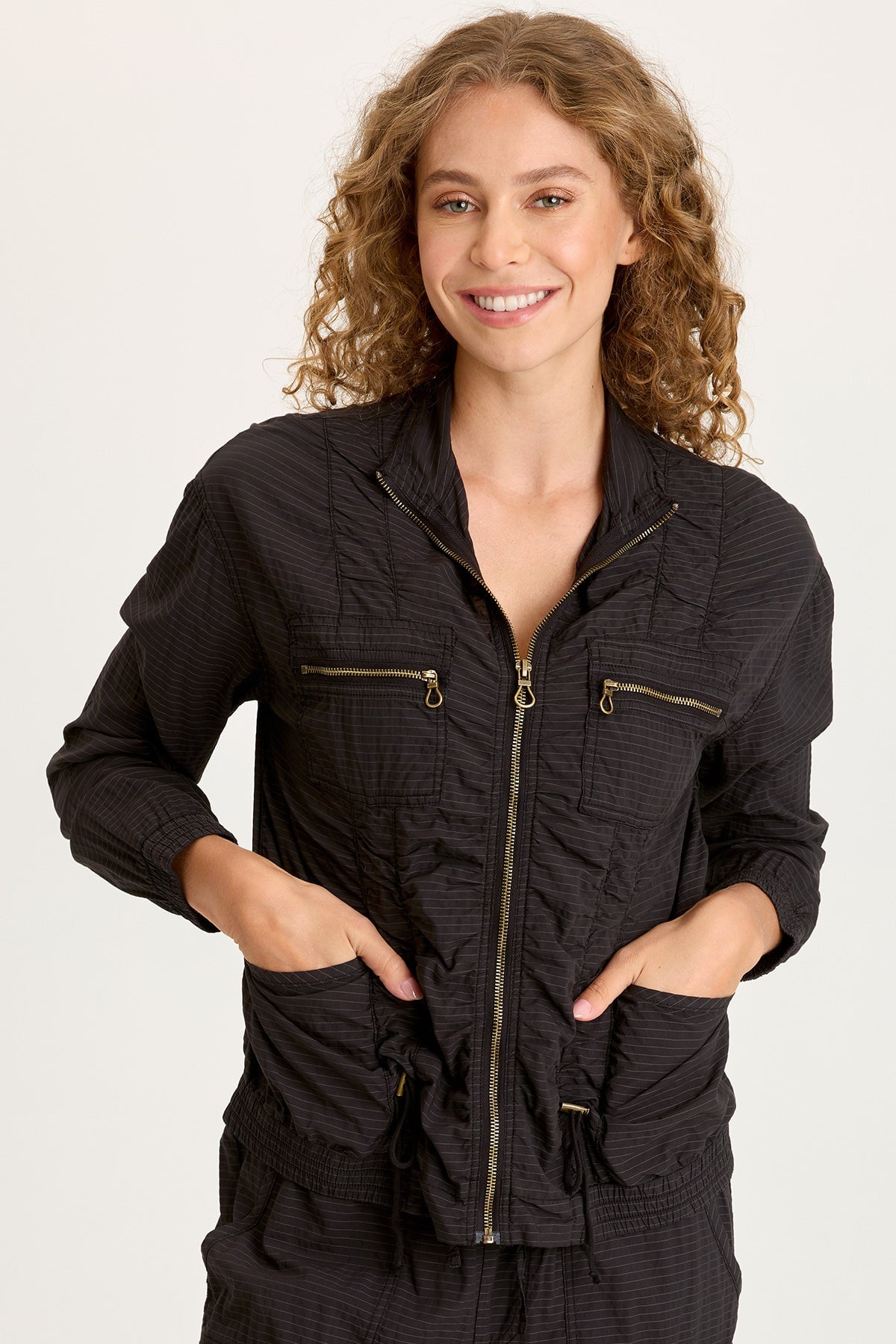Amis Textured Cinchable Bomber