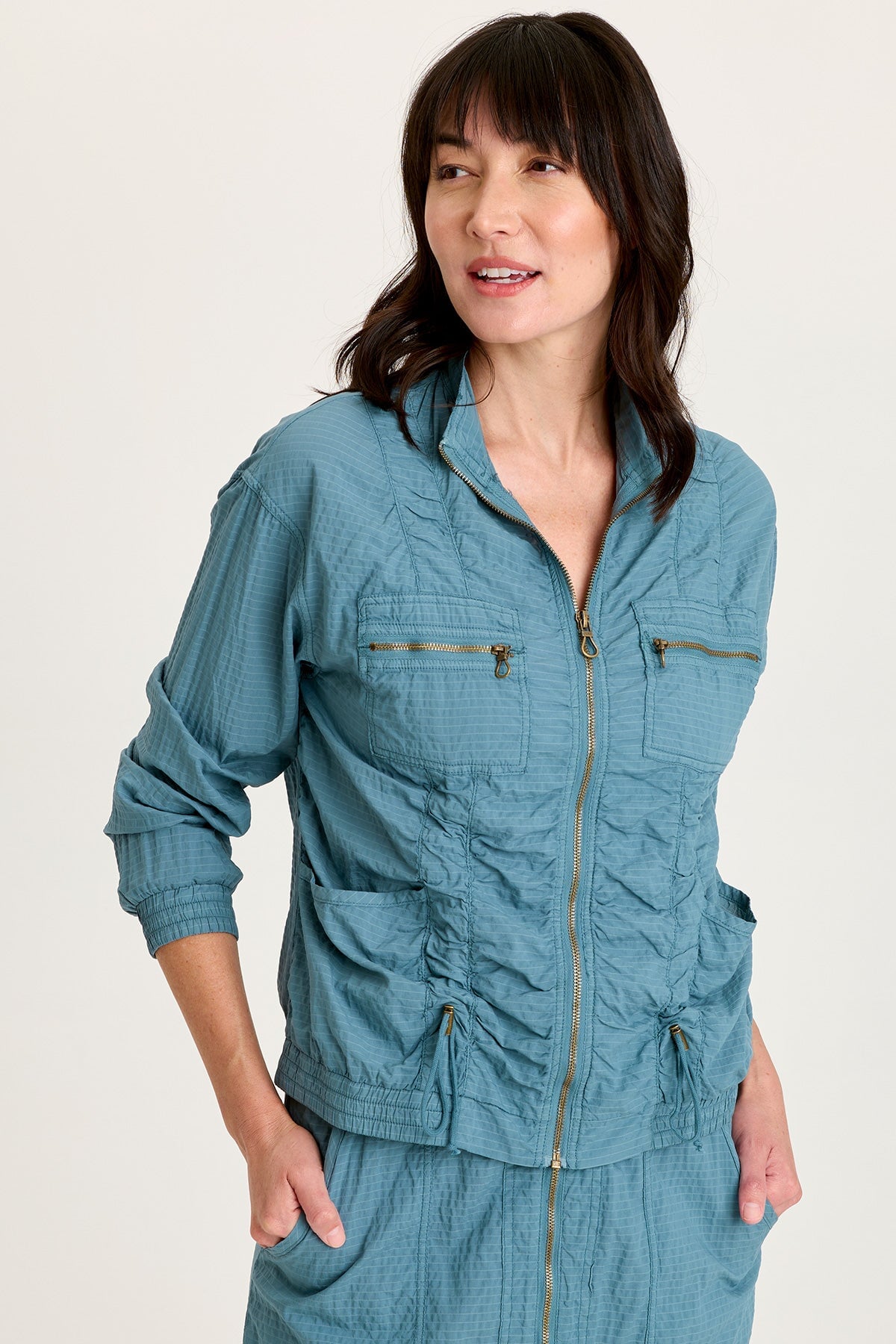 Amis Textured Cinchable Bomber