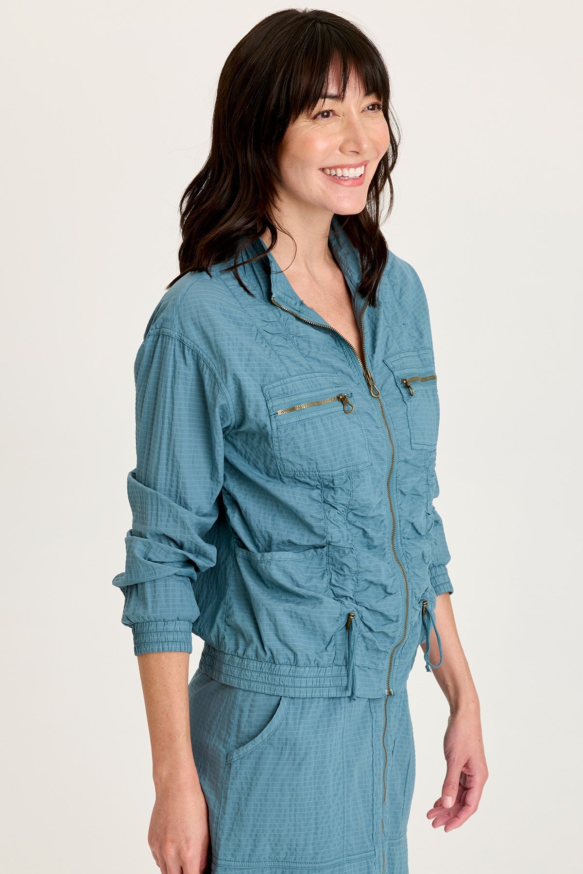Amis Textured Cinchable Bomber