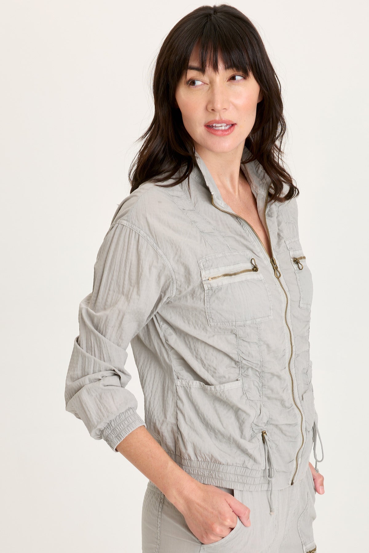 Amis Textured Cinchable Bomber