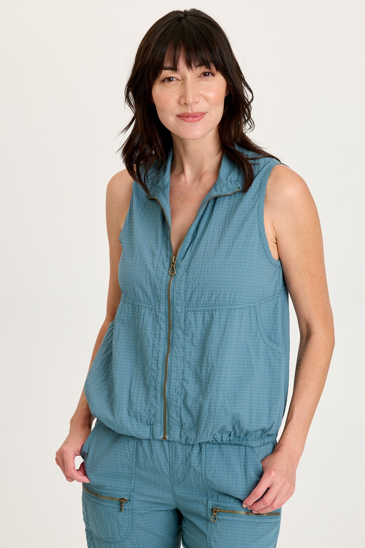 Tallis Textured Zip Front Vest