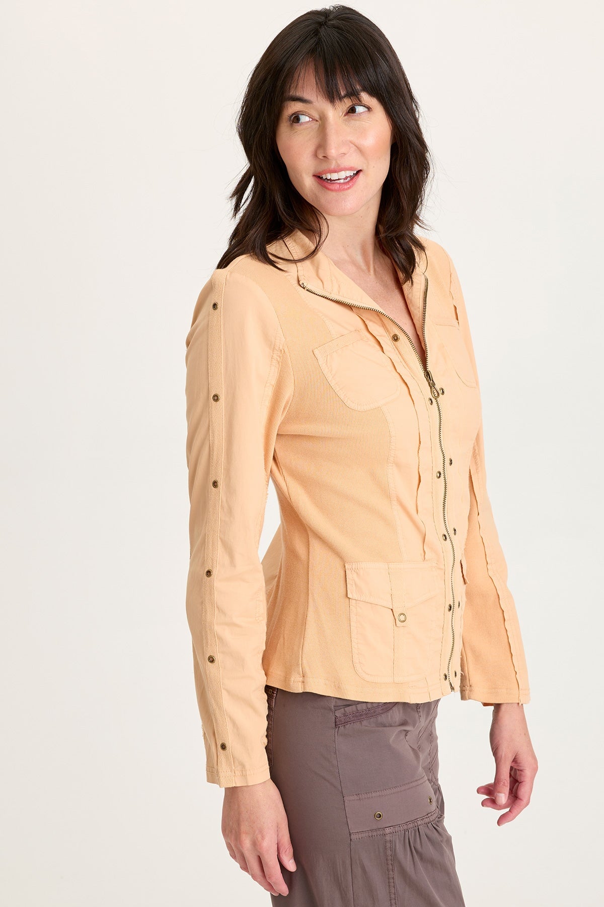 Murphy Poplin Fitted Zip-Up Jacket