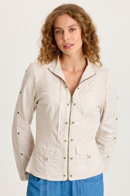 Murphy Poplin Fitted Zip-Up Jacket