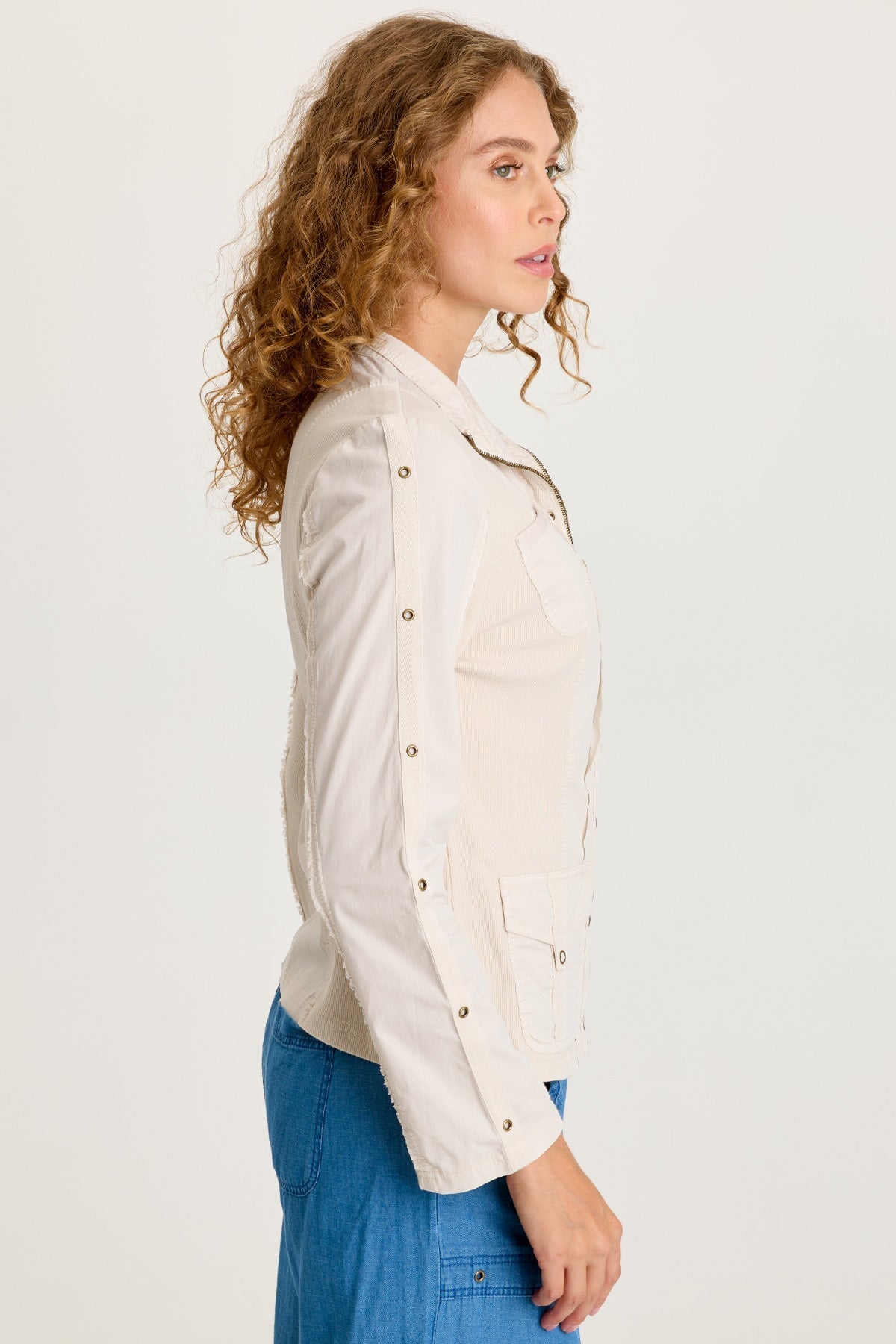 Murphy Poplin Fitted Zip-Up Jacket