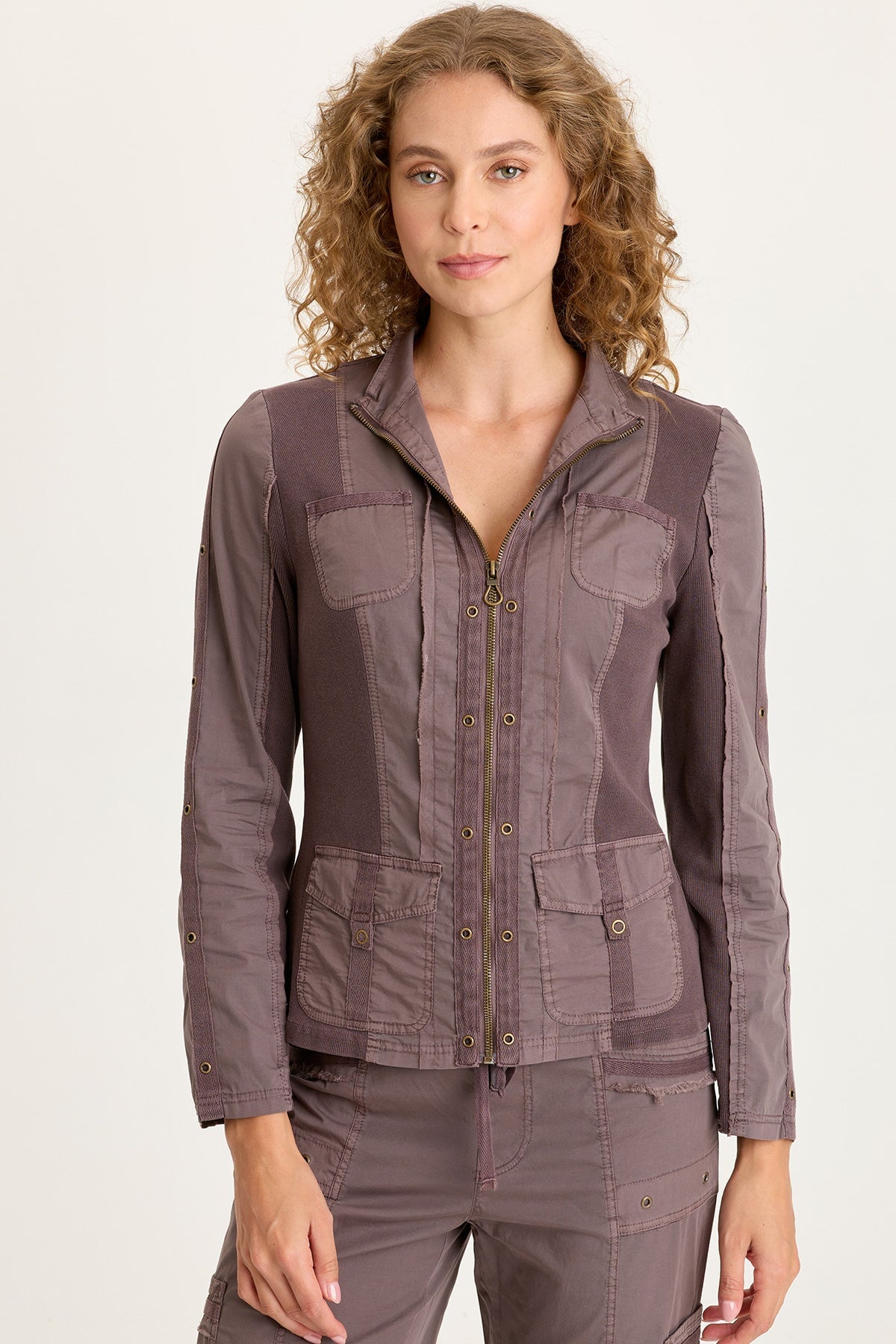 Murphy Poplin Fitted Zip-Up Jacket