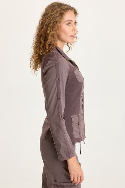 Murphy Poplin Fitted Zip-Up Jacket
