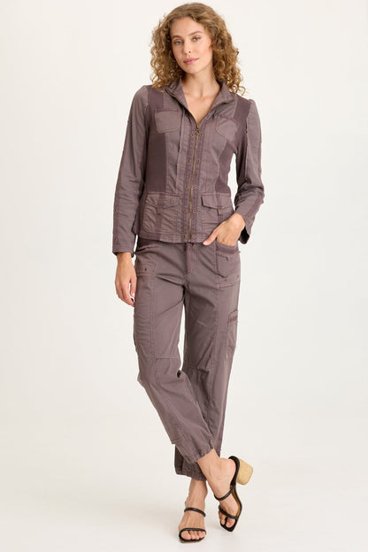 Murphy Poplin Fitted Zip-Up Jacket