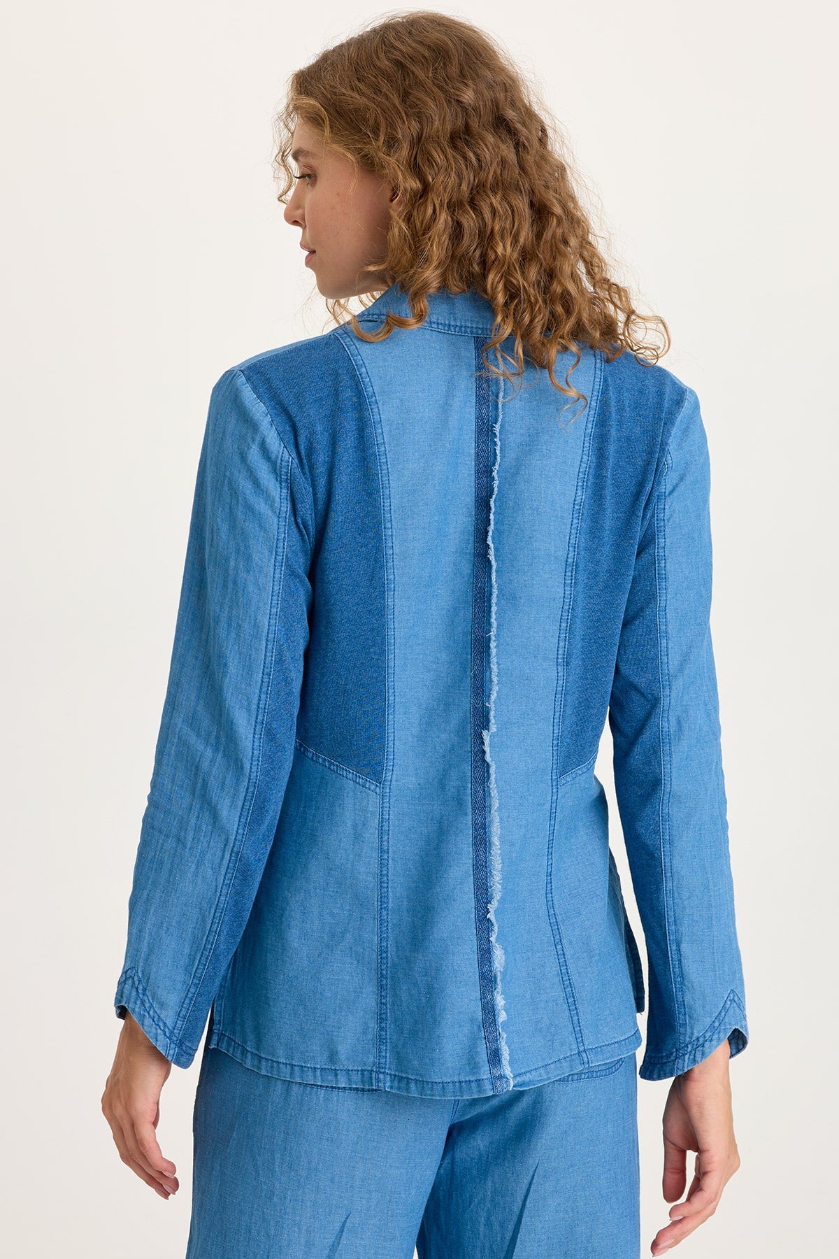 Floris Indigo Front-Tie Jacket