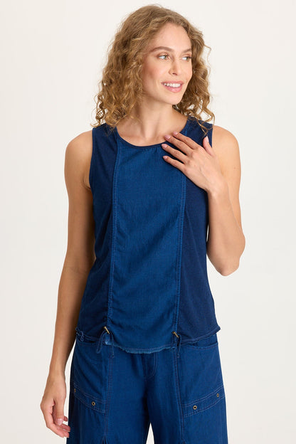 Cobie Indigo Corded Front Tank