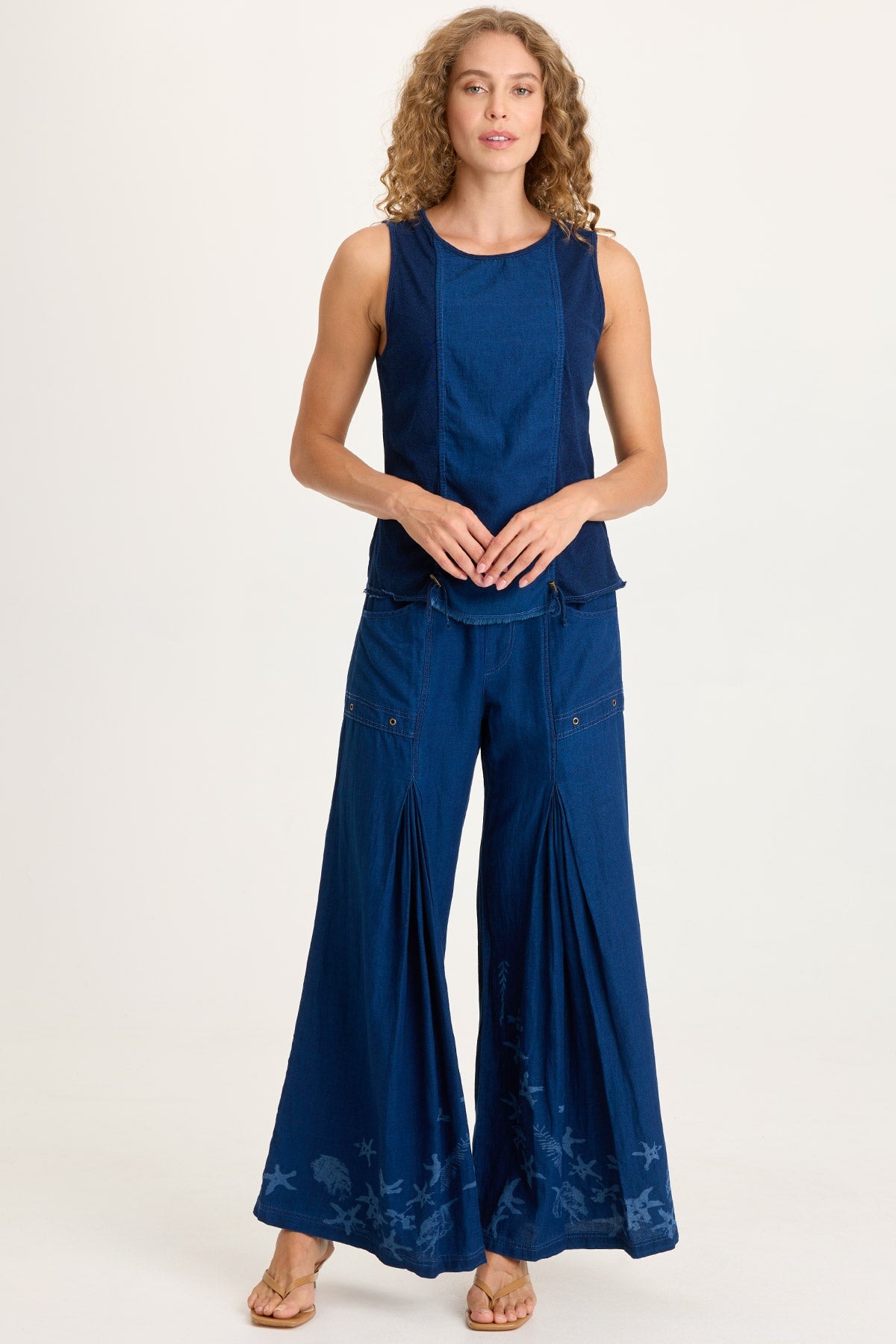 Cobie Indigo Corded Front Tank