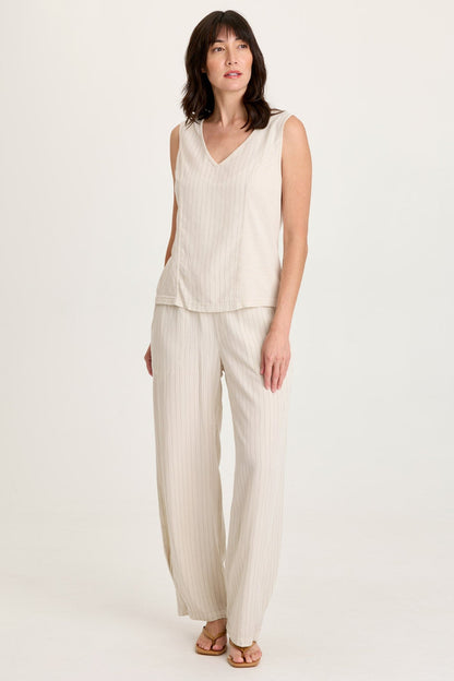 Carell Pinstripe Pleated Leg Pant