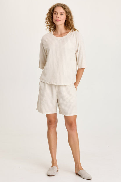 Lynn Pinstripe Paperbag Waist Short