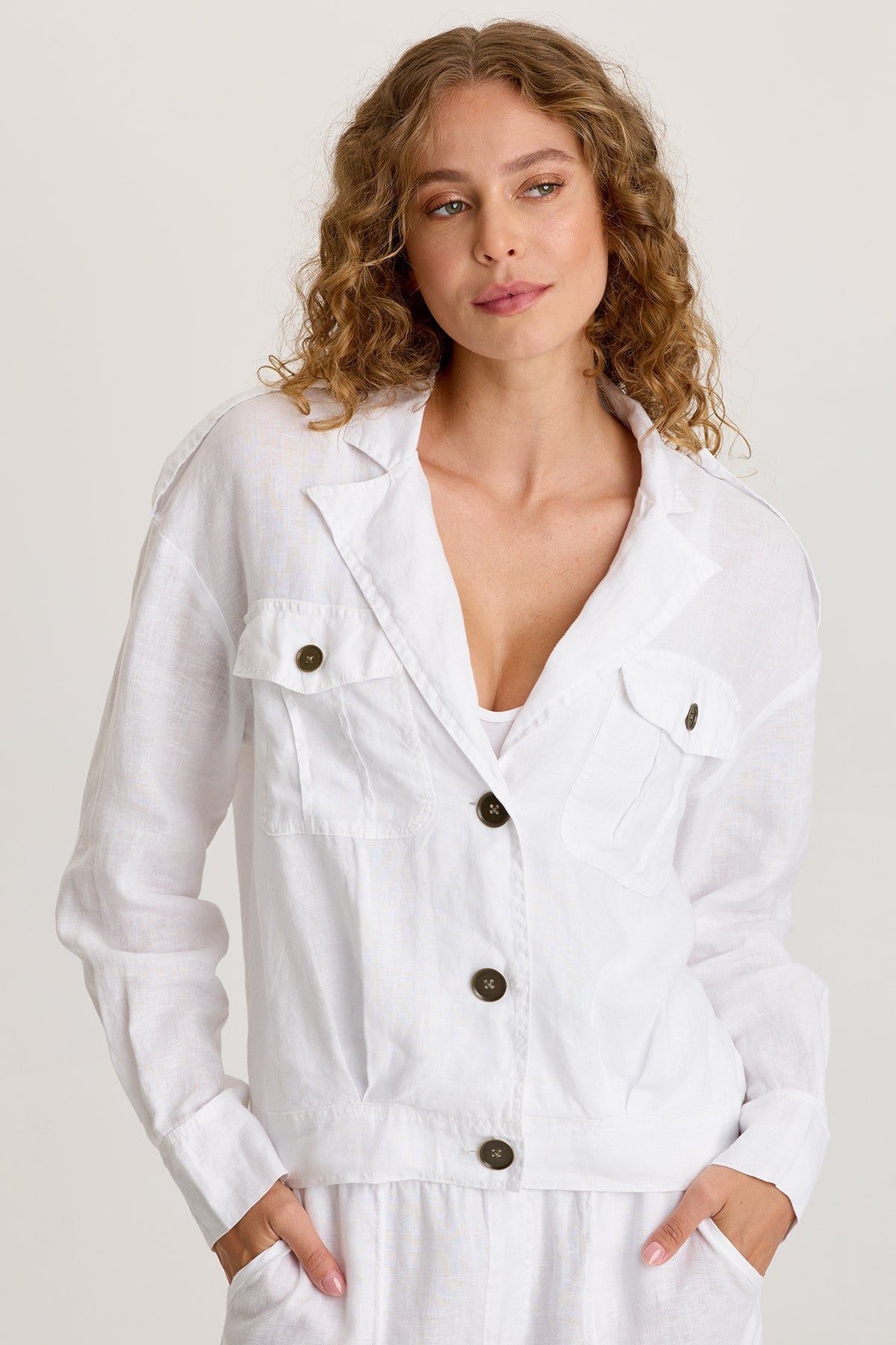 Baltazar Linen Pleated Jacket