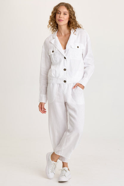 Baltazar Linen Pleated Jacket