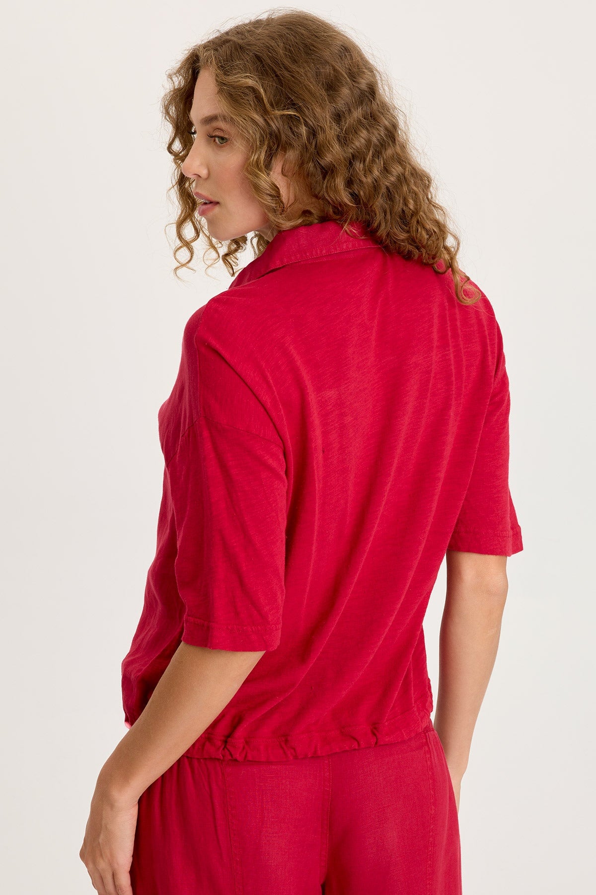 Balto Linen Snap-Up Top