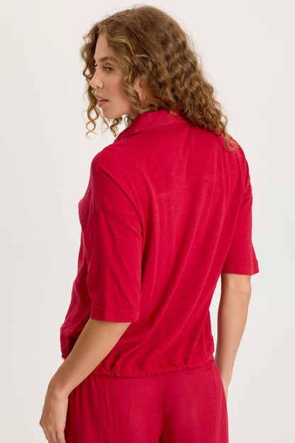 Balto Linen Snap-Up Top