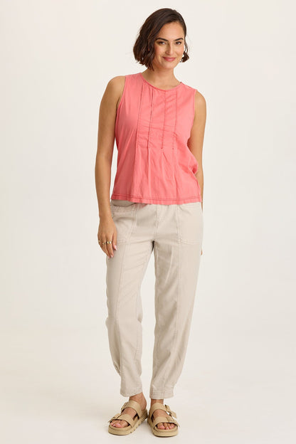 Jerilene Voile Pintuck Tank