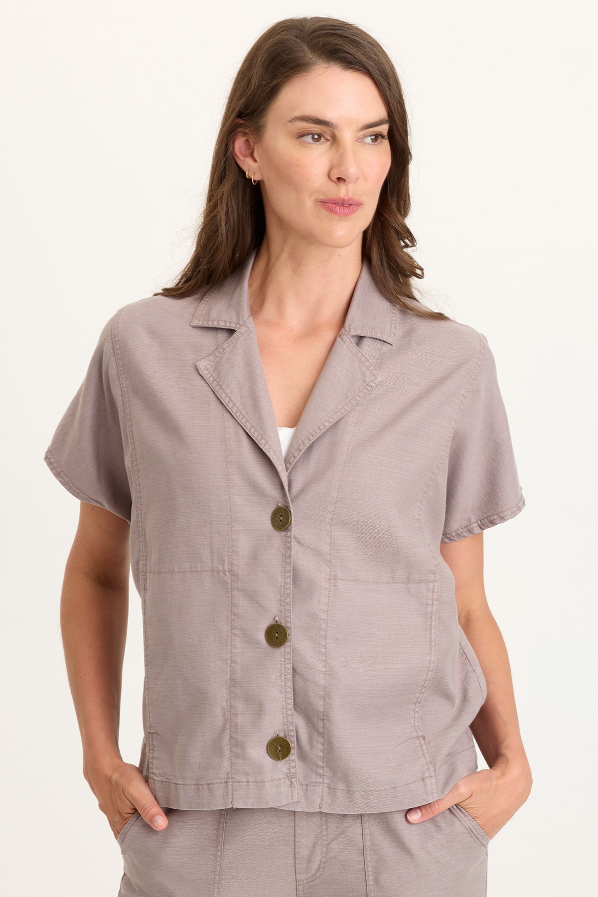 Hugh Twill Boxy Short Sleeve Jacket