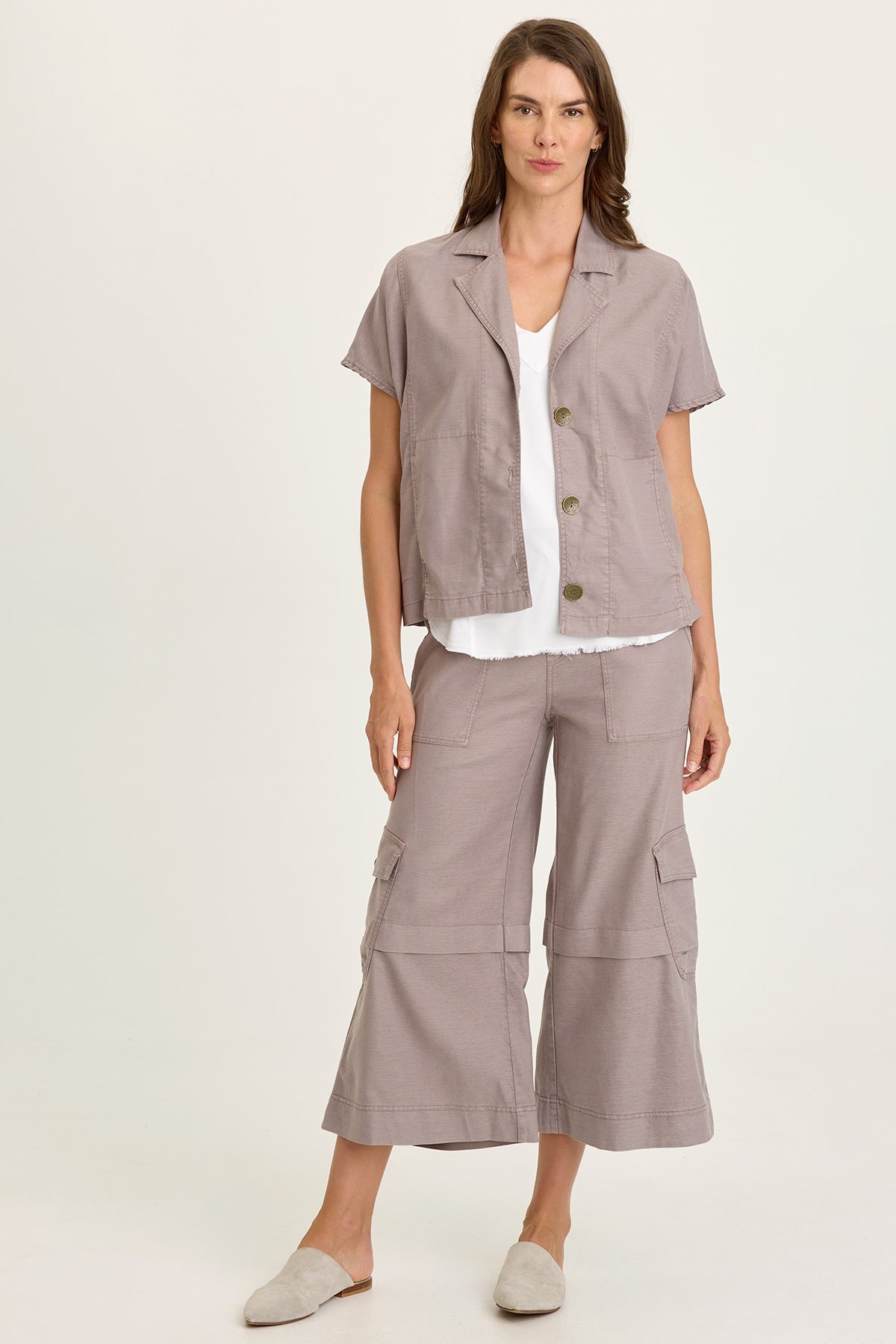 Hugh Twill Boxy Short Sleeve Jacket