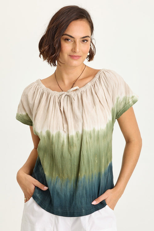 Selda Textured Gauze Cinched Top