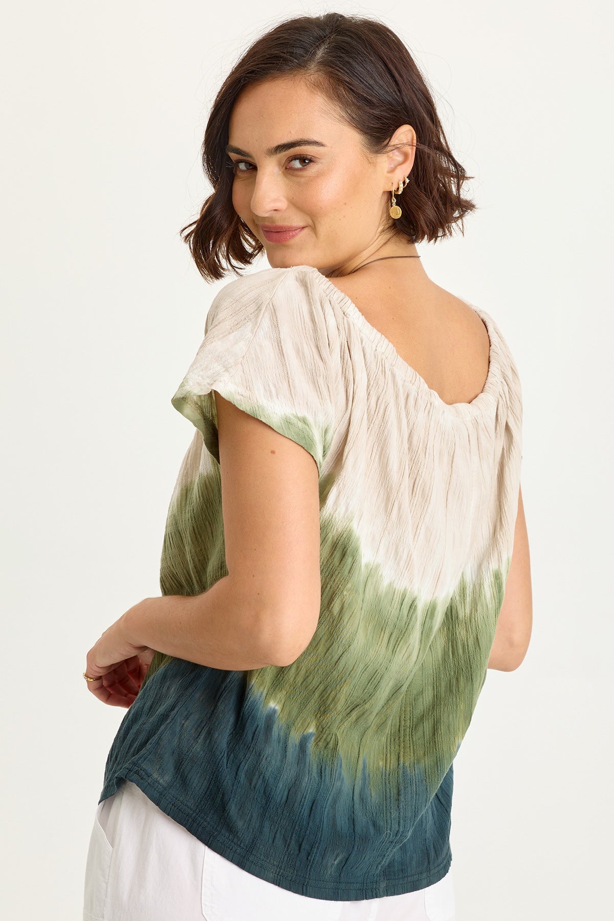 Selda Textured Gauze Cinched Top