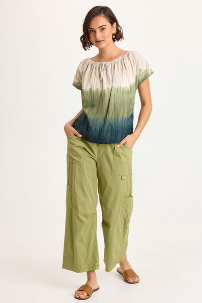 Selda Textured Gauze Cinched Top