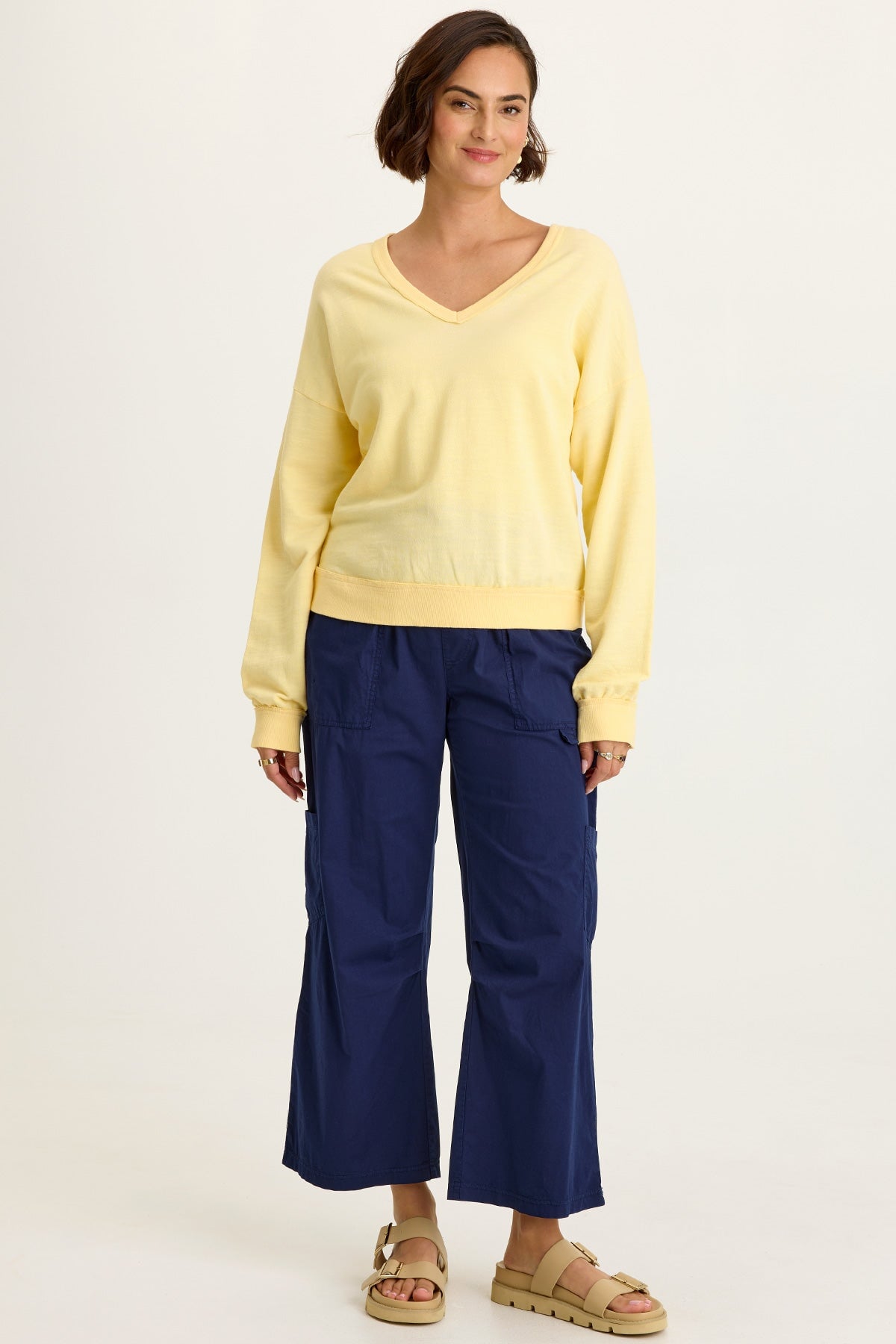 Leopold Poplin Darted Knee Cargo Crop