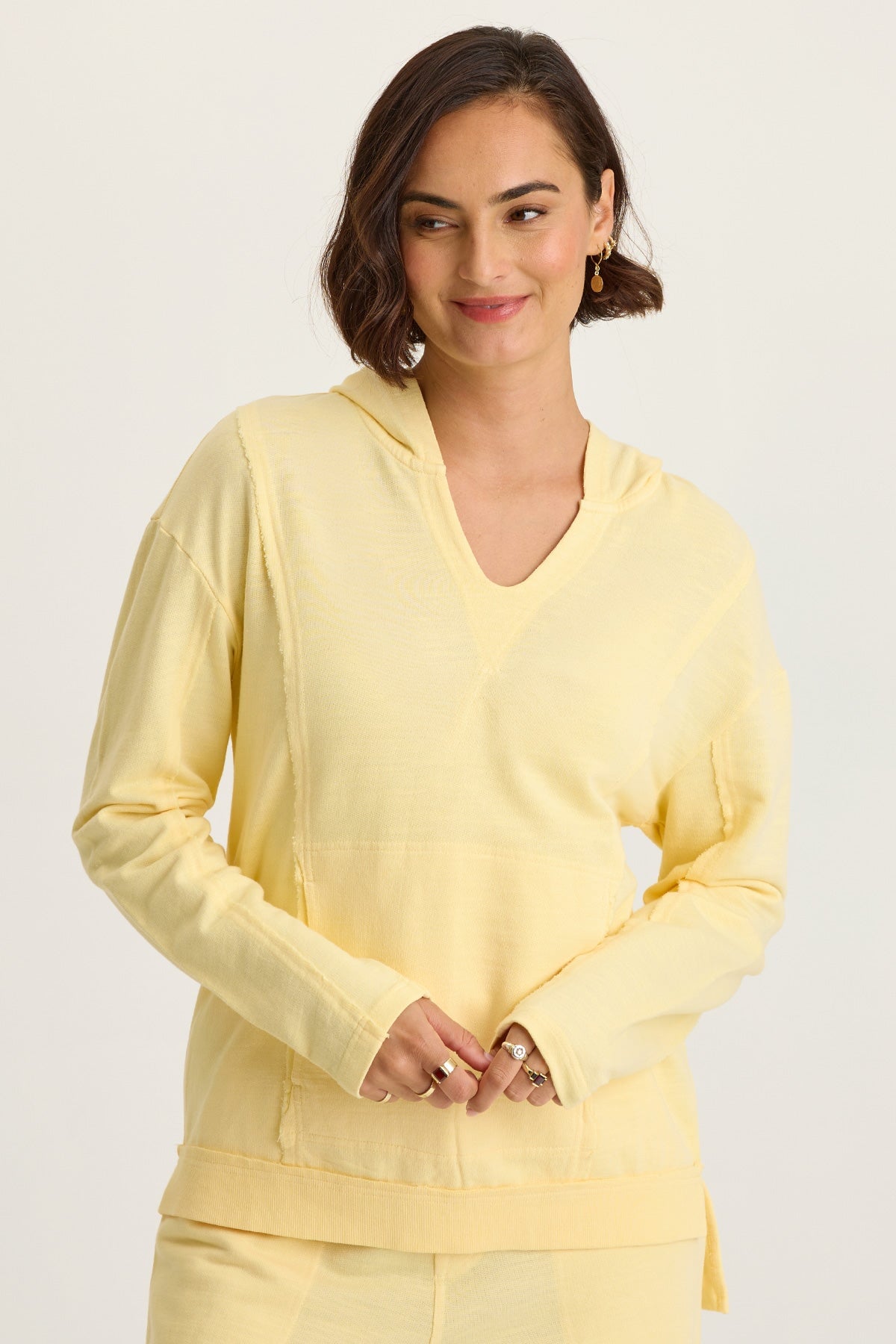 Luthor Terry V-Neck Hoodie