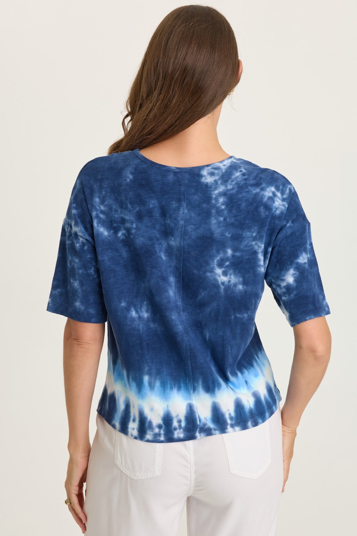 Lino Twill/Jersey Boat Neck Tee