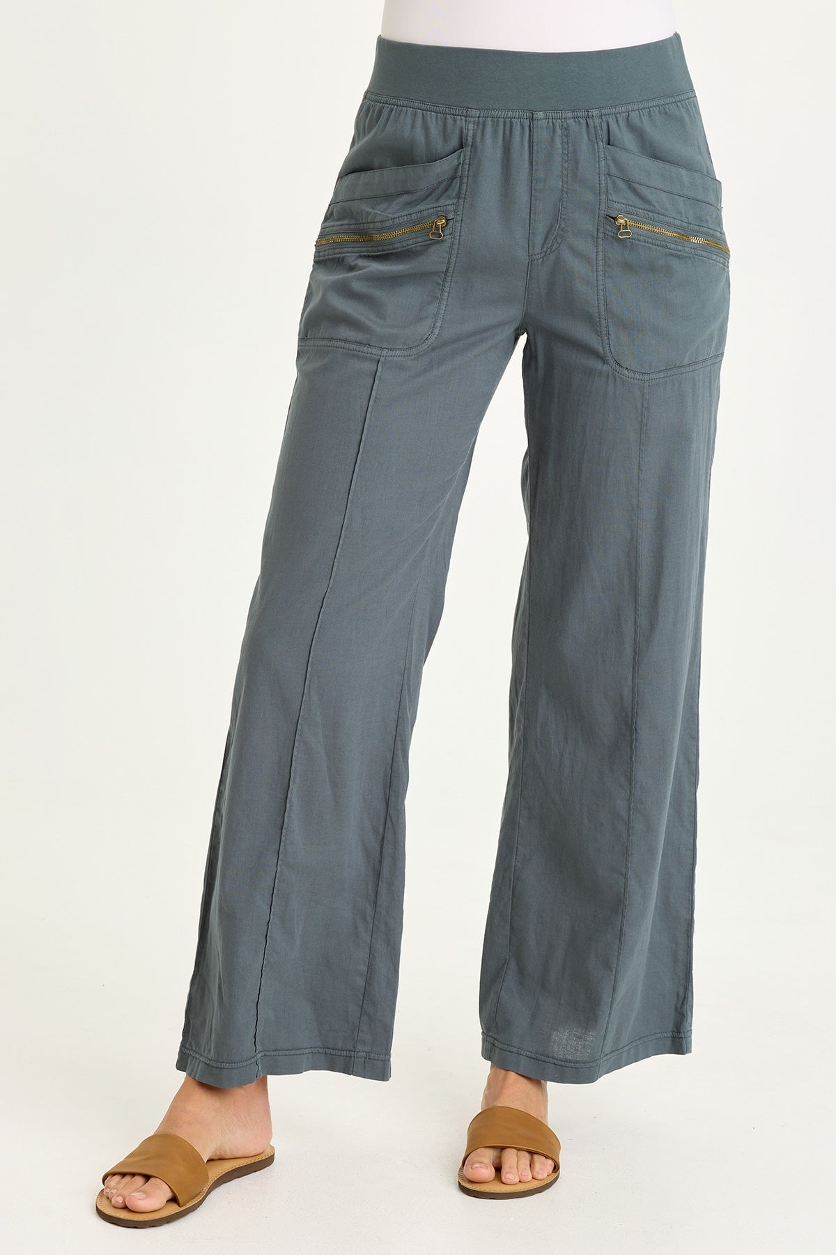 Torryn Linen Zipper Pockets Pants