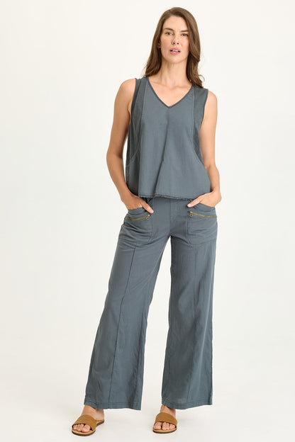 Torryn Linen Zipper Pockets Pants