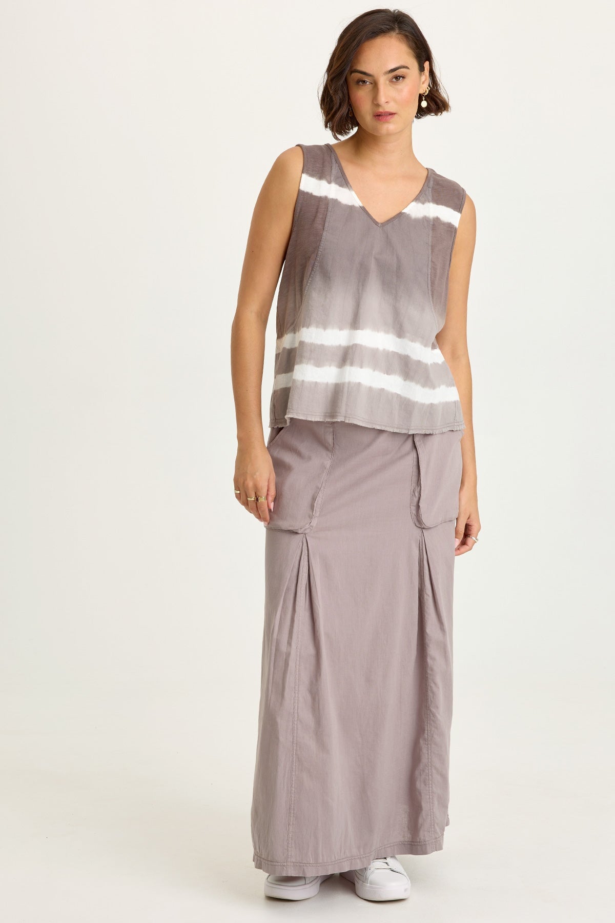 Emerie Linen Inverted Box Pleat Skirt