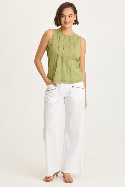 Torryn Linen Zipper Pockets Pants