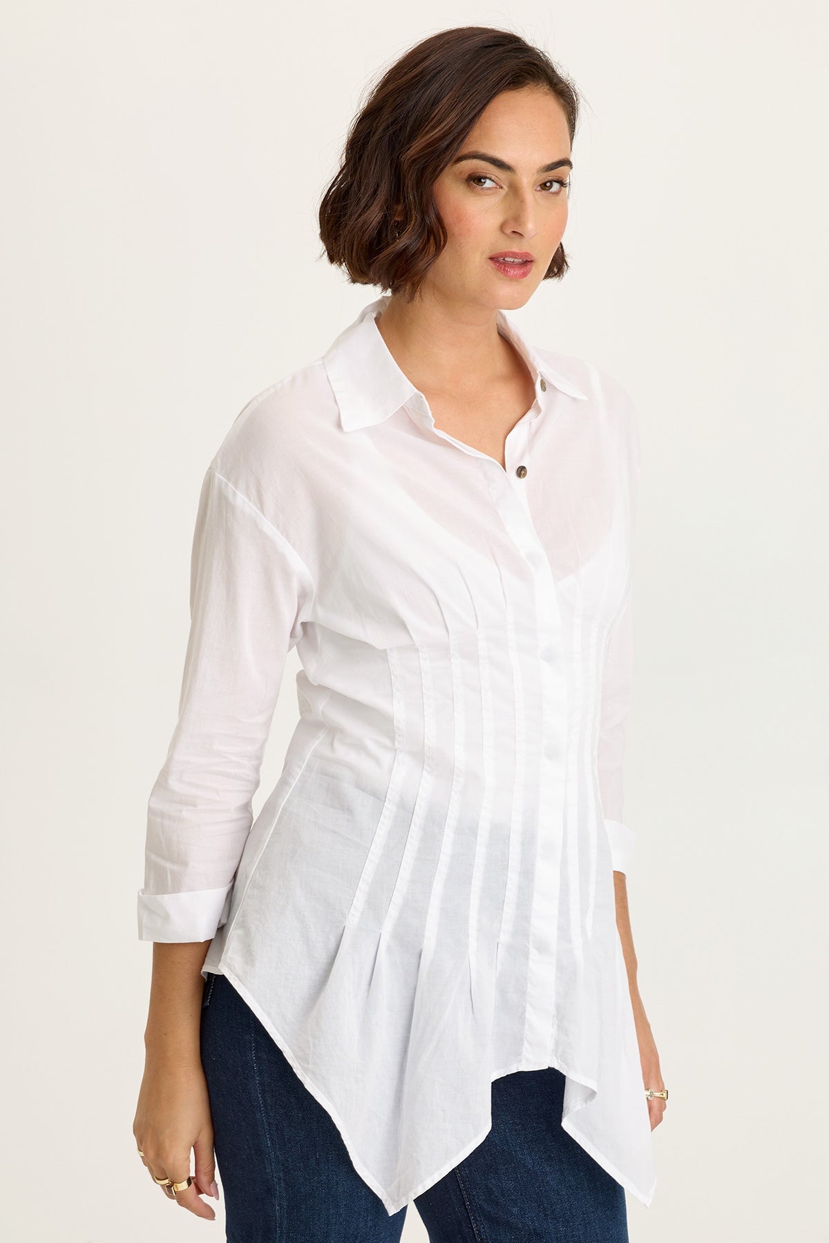 Ashlan Voile Sharkbite Blouse