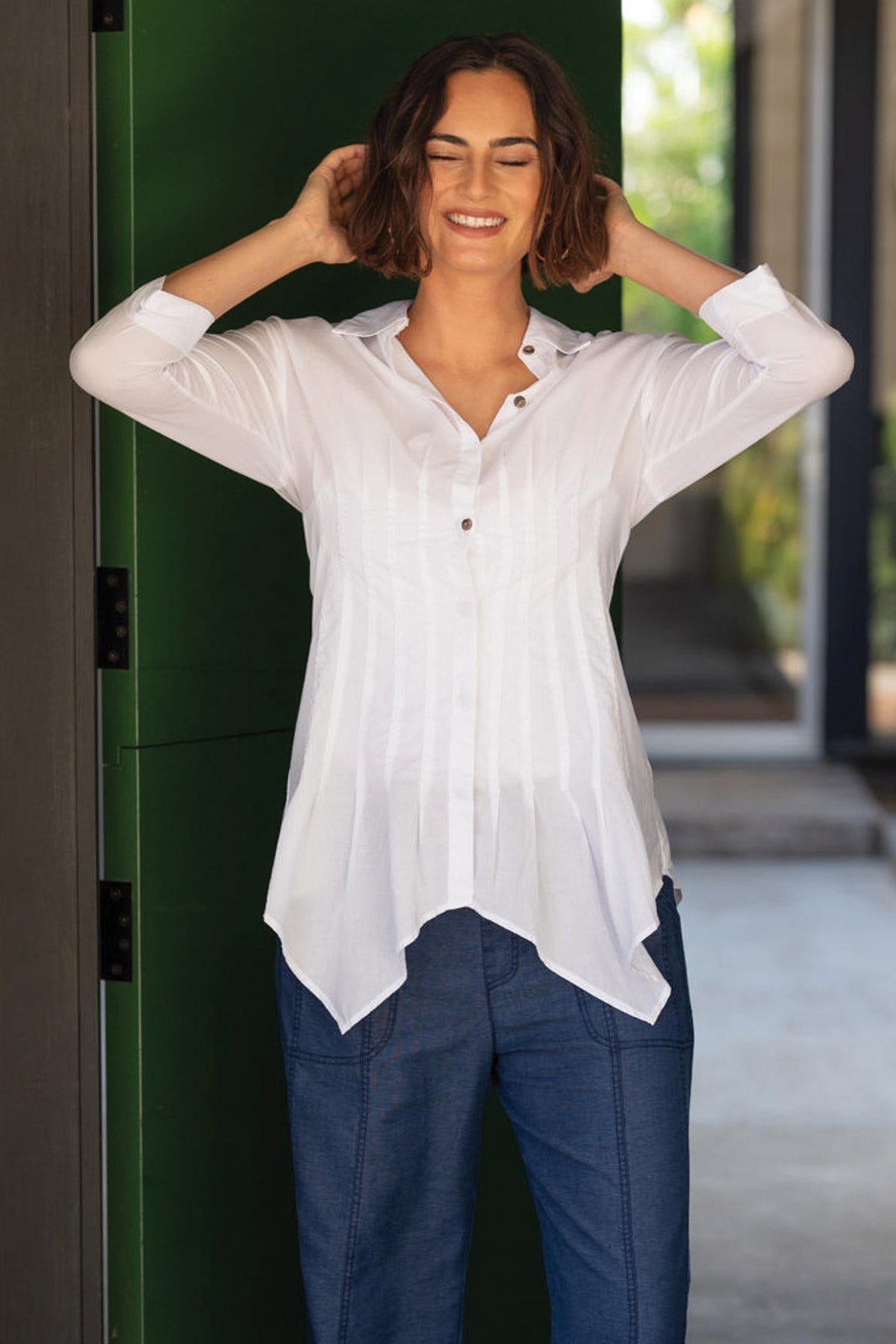 Ashlan Voile Sharkbite Blouse